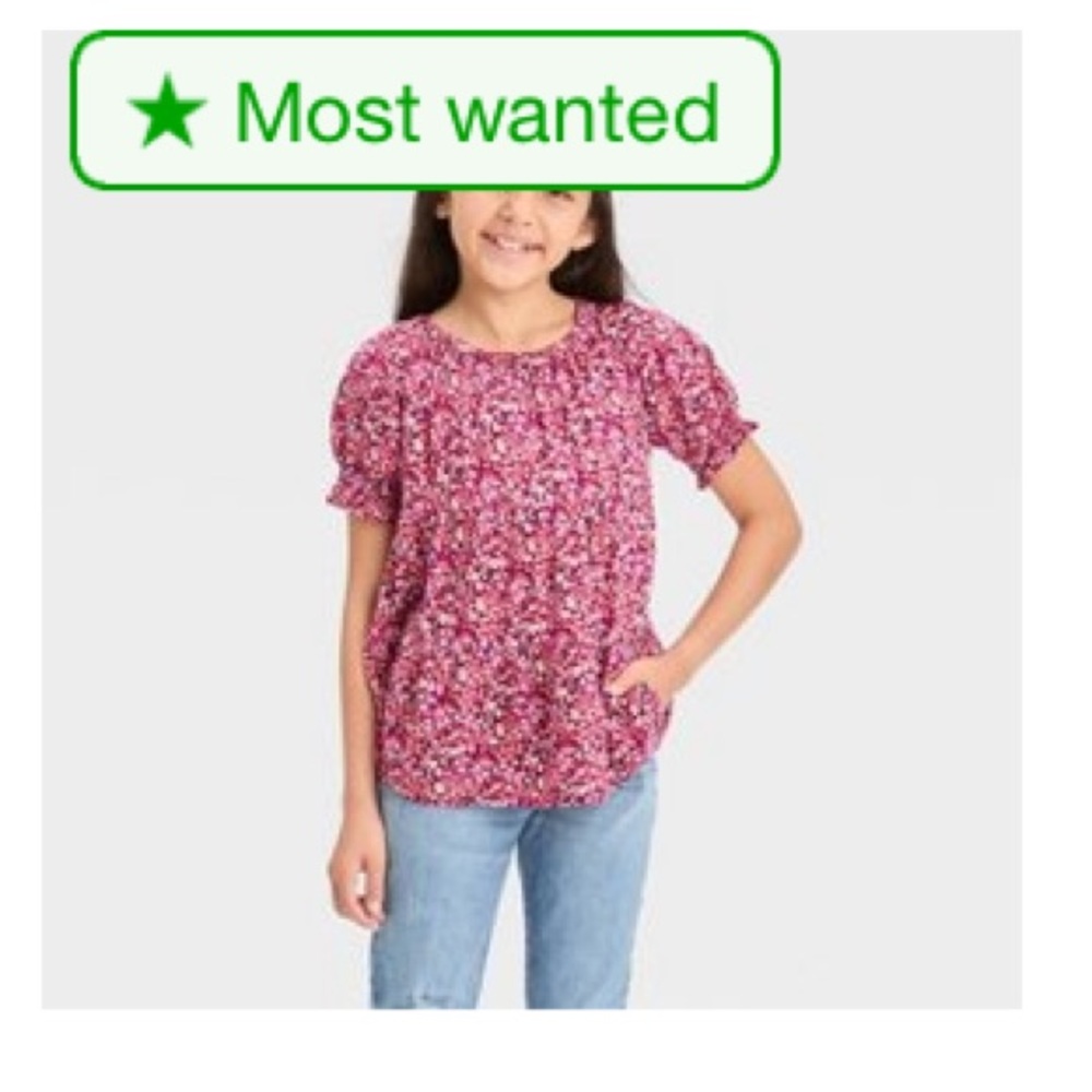 Cat & Jack Short Sleeve Ruffle Tiered Woven Top 8